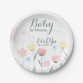 baby in bloei waterverf wilde bloemen papieren bordje (Voorkant)