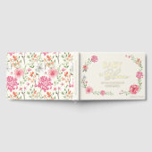 Baby in bloei Waterverf wilde bloemen roze goud Gastenboek (Volledig)