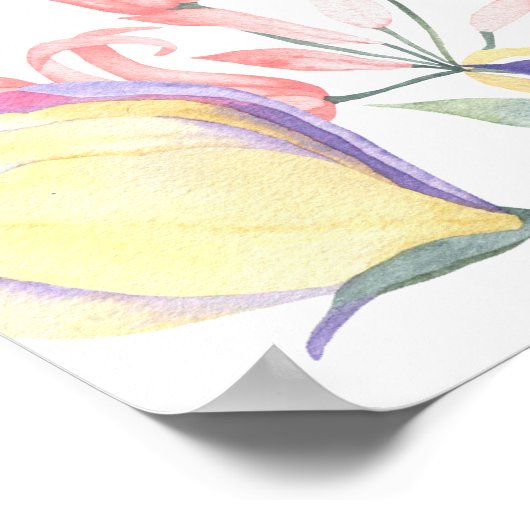 Baby in bloei Welkom in baby shower Poster (Hoek)