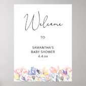 Baby in bloei Welkom in baby shower Poster (Voorkant)