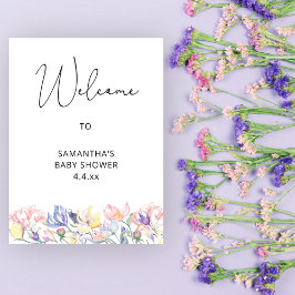 Baby in bloei Welkom in baby shower Poster