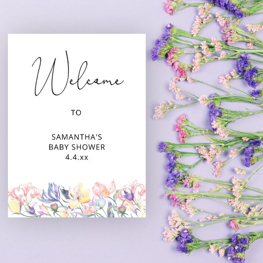 Baby in bloei Welkom in baby shower Poster