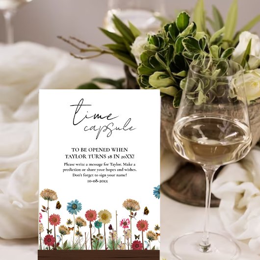 Baby in bloei wilde bloem baby Tijd Capsule teken Poster