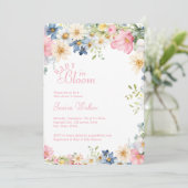 BABY IN BLOEI! Wildflower, Baby shower Kaart (Staand voorkant)