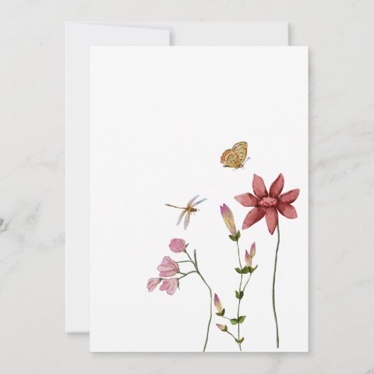 Baby in bloei Wildflower Blush Pink Kaart (Achterkant)