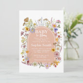Baby In bloei Wildflower Dusty Pink Kaart (Staand voorkant)