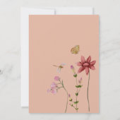 Baby In bloei Wildflower Dusty Pink Kaart (Achterkant)