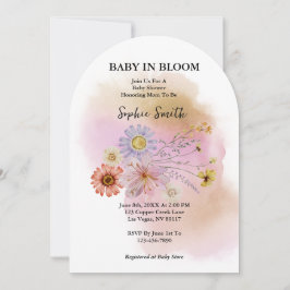 Baby in bloei Wildflower Waterverf Arch Kaart