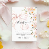 Baby in bloei zacht roze boog Baby shower uitnodig Bedankkaart