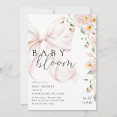 Baby in bloei zacht roze boog Baby shower uitnodig Kaart (Voorkant)