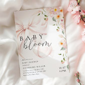Baby in bloei zacht roze boog Baby shower uitnodig Kaart