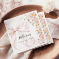 Baby in bloei zacht roze boog Baby shower uitnodig