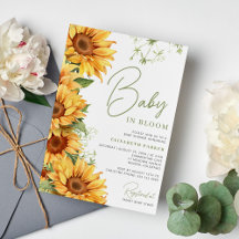 Baby in bloei zonnebloem elegante baby shower