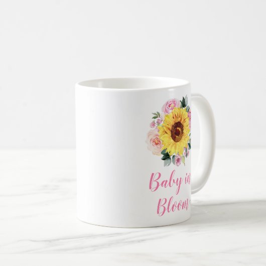 Baby in bloei zonnebloem roze bloemige koffie Mok (Voorkant rechts)