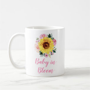 Baby in bloei zonnebloem roze bloemige koffie Mok