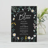 Baby in bloei zwart daisy Baby shower Kaart (Staand voorkant)