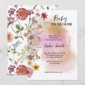 Baby In bloeiende wilde bloem Watercolor Kaart (Voorkant / Achterkant)