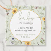Baby in bloem bloemen wild geslachtsneutraal bedankjes labels (Voorkant)