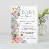 Baby in bloem bloemen wild geslachtsneutraal kaart (Staand voorkant)