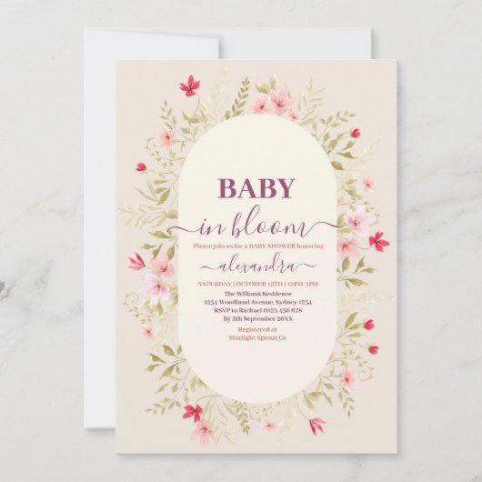 Baby in bloem bloemen wild geslachtsneutraal kaart (Voorkant)