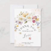 Baby in bloem Wildflower Rustisch Baby shower Bedankkaart (Voorkant)