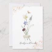 Baby in bloem Wildflower Rustisch Baby shower Kaart (Achterkant)