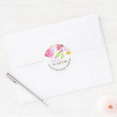 Baby in bloementhema dank u ronde sticker (Envelop)
