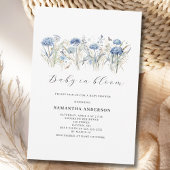 Baby in bloesem blauw bloemenjongen Baby shower Kaart