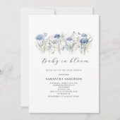 Baby in bloesem blauw bloemenjongen Baby shower Kaart (Voorkant)