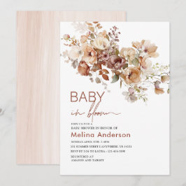 Baby in bloesem bloemen waterverf baby shower kaart