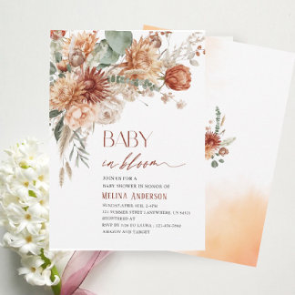 Baby in bloesem bloemen waterverf baby shower kaart