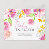 Baby in bloesem bloemendouche Waterverf Briefkaart (Voorkant)