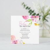 Baby in bloesem bloemendouche Waterverf Kaart (Staand voorkant)