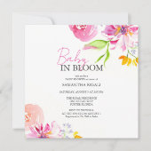 Baby in bloesem bloemendouche Waterverf Kaart (Voorkant)