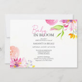 Baby in bloesem bloemendouche Waterverf Kaart (Voorkant)