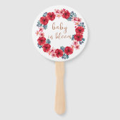 Baby in bloesem bloemenkrans Baby shower Handwaaier (Achterkant)