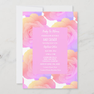 Baby in bloesem bloemig Baby shower meisjes roze r Kaart