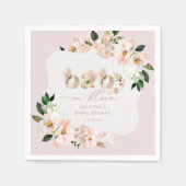 Baby in bloesem bloesem roze wilde bloemen servett servet (Voorkant)