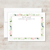 Baby in bloesem blush roze rozen nieuwe baby meisj bedankkaart