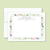 Baby in bloesem blush roze rozen nieuwe baby meisj bedankkaart