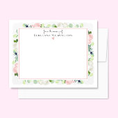 Baby in bloesem blush roze rozen nieuwe baby meisj bedankkaart