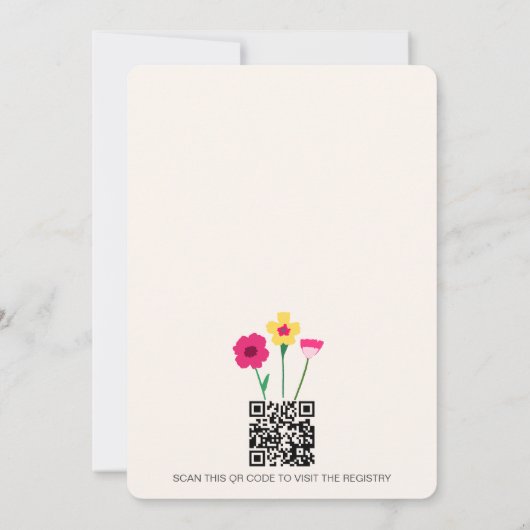 Baby in bloesem kleurrijke bloemenqr code Baby sho Kaart (Achterkant)