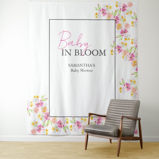 Baby in Bloom Achtergrond Wandkleed (In situ)