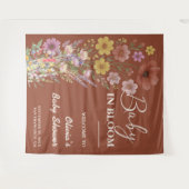 Baby in Bloom Achtergrond Wildflower Baby shower Wandkleed (Voorkant (horizontaal))