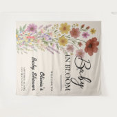 Baby in Bloom Achtergrond Wildflower Baby shower Wandkleed (Voorkant (horizontaal))