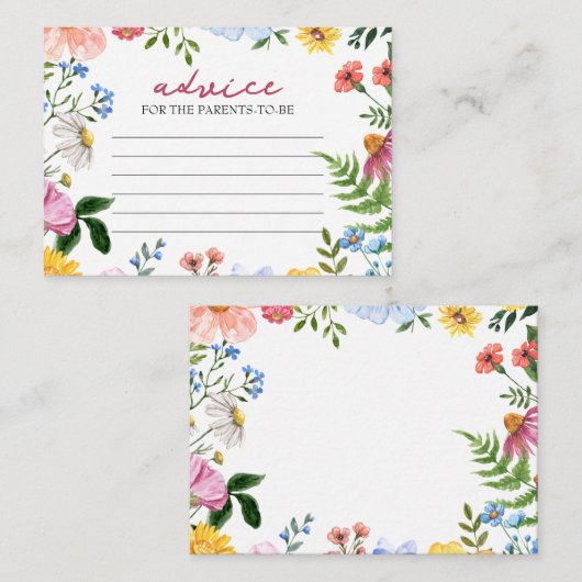 Baby in Bloom | Advies voor Ouders Baby shower Informatiekaartje (Voorkant / Achterkant)