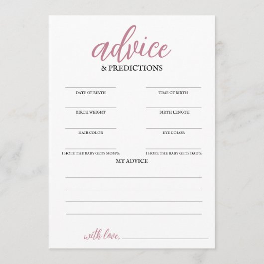 Baby in Bloom Advies & voorspellingen Programmakaart (Voorkant)