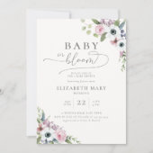Baby in Bloom Anemones Lijst Floral Baby shower Kaart (Voorkant)