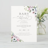 Baby in Bloom Anemones Lijst Floral Baby shower Kaart (Staand voorkant)