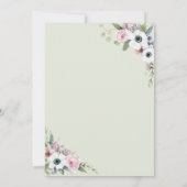 Baby in Bloom Anemones Lijst Floral Baby shower Kaart (Achterkant)